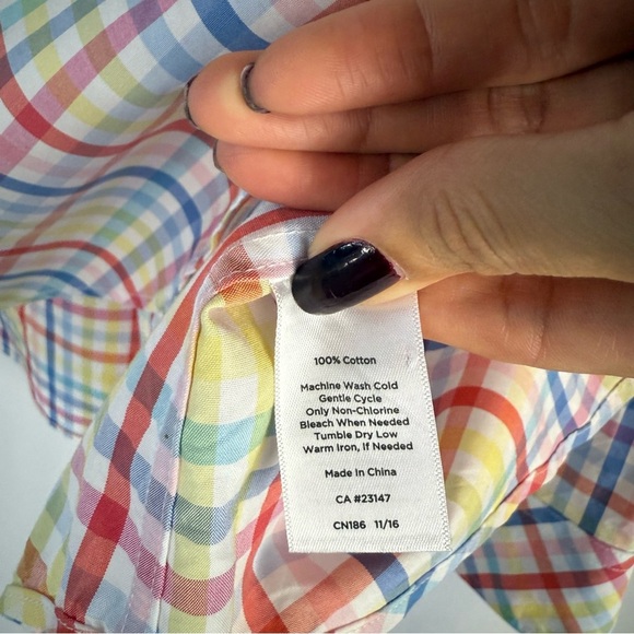 Talbots Sz:1X Multicolor Pastel
Plaid Long Sleeve Blouse Shirt Top - Picture 7 of 13